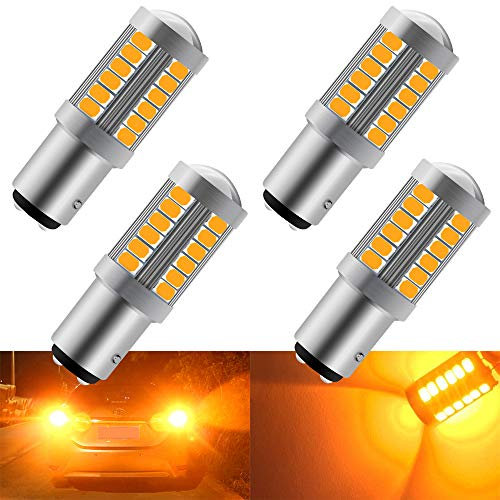 KaiDengZhe Ambre 1157 BA15D P21/5W 5630 33SMD Ampoules LED Canbus de Voiture 900LM Super Bright Feu de Clignotants Avant et Arrière Clignotants Ampoules 12-30V 3.6W(4 pièces)