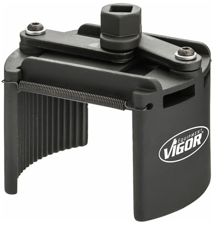 Vigor Ölfilter-Spannschlüssel, 115 – 140 mm, universal, V4415, Ø min 115 mm | Antrieb 24 mm Außen-Sechskant, 1/2 Zoll (12,5 mm) Vierkant hohl, Ø min 115 mm, Ø max 140 mm, Höhe 105 mm, 1902 g