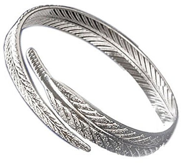 EXFEA Mypace Silber Gold 925 Armreif Für Damen Herren Neue Modeschmuck Frauen Silber überzogene Feder offene Manschette Armreif