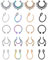 WillTen Fake Septum Chirurgenstahl Fake Nasenpiercing Damen Septum Fakes Piercing Lippe Septum Ring Fake Non Piercing Schmuck Gemischte Farbe 20Stück