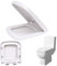 Square Toilet Seat, Soft Close Toilet Seats with Quick Release for Easy Clean, Ergonomic Design, Adjustable Hinges White Toilet Lid