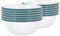 Argon Tableware Coloured Pasta Bowls - 16cm - Pack of 12 - Green Metal Enamel Cereal Lightweight Camping Serving Bowls for Snacks, Pasta, Cereal, Salad