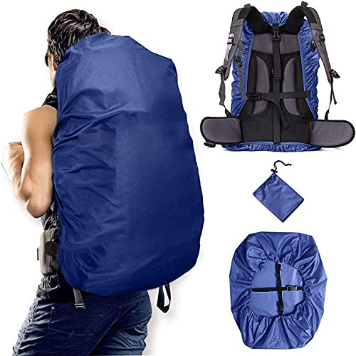 CKLHCFF Rucksack-Regenschutz (20-100L) Verbesserte wasserdichte leichte tragbare Rucksack-Abdeckung Rucksack-Abdeckung zum Wandern zum Schutz von Schultaschen im Freien (Blue, XXXL)