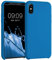 kwmobile Case Compatible with Apple iPhone X Case - TPU Silicone Phone Cover with Soft Finish - Blue Reef