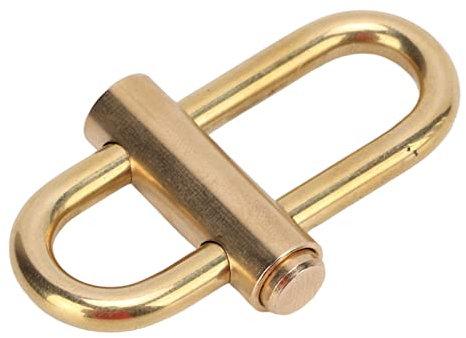 GAESHOW Keychain Hook Clip, Brass Oval Keychain Brass Key Chain Ring Small Oval Slide Locking Snap Lock Clip Buckle Carabiner Key Holder