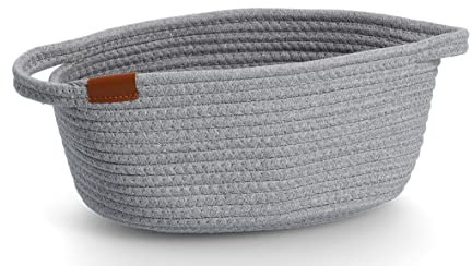 Zeller 14439 Aufbewahrungskorb, Baumwolle/Polyester, grau, ca. 29 x 21 x 14,5 cm