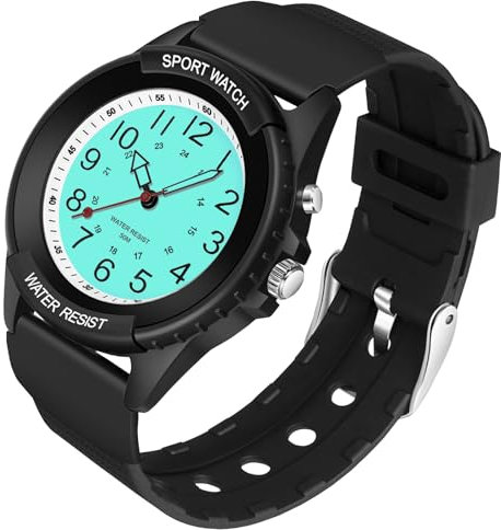 TENOCK Montre De Sport pour Femme Analogique éTanche Montre à Quartz Analogique éTanche 50 M avec Veilleuse pour Correspondre à La Mode Ou Activité Sportive (Noir)
