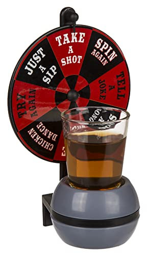 MIK funshopping Witziges Trinkspiel Partyspiel Saufspiel für Erwachsene Silvester Geburtstagsparty (Wheel of Shots mit Shooter-Glas)
