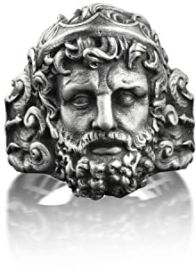 BySilverStone Jewelry Poseidon Meeresgott Ring Aus Der Griechischen Mythologie, Ring Der Antiken Göttin Aus Oxidiertem Sterlingsilber, Fantasy-Ring Für Ehemann, Cooler Ring Für Die Beste Freundin