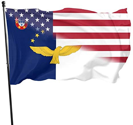 Amerikanische Flagge und die Azoren-Flagge Flagge 9,1 x 1,5 m Banner-Flagge für drinnen und draußen, dekoratives Gartenhaus