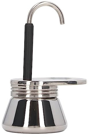 Single Spout Moka Pot, 15.5x9.5cm/6.1x3.7oz Stove Top Espresso Coffee Maker Classic Italian Coffee Maker Stainless Steel Espresso Maker Portable Single Spout Espresso Maker