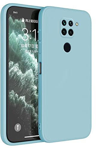 Topme Funda para Redmi Note 9 (4G) (6.53 Inches) Carcasa Caja Case Estuche, Funda Protectora de Piel de Silicona TPU - Azul Claro