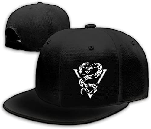 Horror Skull Hat Snapback Hut für Männer Frauen Schwarz Verstellbar Klassische Erwachsene Baseball Cap Flat Bill Hip Hop Cap, Schlangen, 1