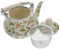 BESTonZON En Céramique Émaillée à Motif Floral Théière avec Passoire Pour La Cuisinière Théière en Porcelaine Émaillée 2 L, Bouilloire en émail bouilloire sur la cuisinière épanouissement décor