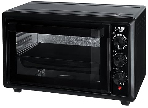 Adler Europe AD 6023 Minibackofen Elektrischer Ofen mit einem Fassungsvermögen von 26 L und Konvektionsfunktion, 6 Backmodi, Timer: 0-90 Minuten, 1500W