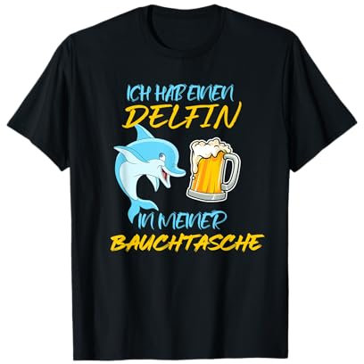 Delfin in meiner Bauchtasche Party Outfit Sommer Mallorca T-Shirt