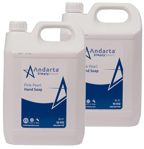 Andarta - Pink Pearl Hand Soap - 2 x 5L - Liquid Hand Wash Refill - Fresh Floral Fragrance - Gentle and Moisturising - Suitable For Daily Use - Bulk Buy Hand Wash - Ideal For Washroom Environments
