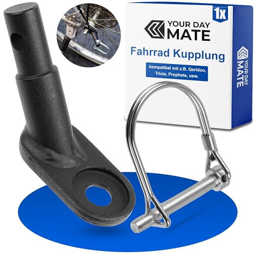 Gancio di traino per bicicletta, 1 pz, Nero, con stecca di sicurezza, compatibile con Qeridoo, Trixie, Prophete, ecc., gancio di traino per bicicletta, adattatore per rimorchio bici