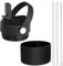 SYACOT Straw Lid for Yeti Rambler Water Bottle - Replacement Cap Straw Cap for RTIC and Yeti Bottle, Silicone Boot (36 oz, Black)