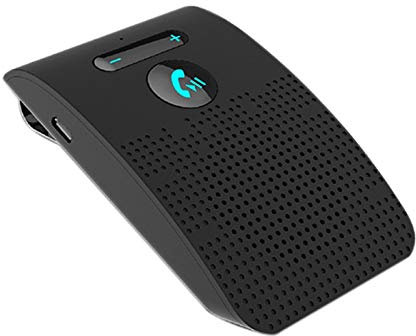 Knadgbft Bluetooth 5.0 Handsfree Car Kit Hifi Speaker 2W Wireless Audio Receiver MP3 Music Player Noise Cancelling Sun Visor Clip