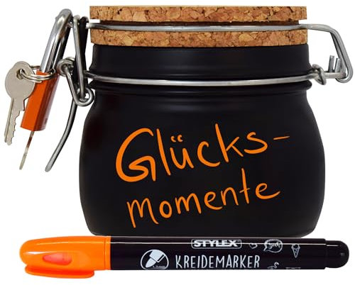 Spardose Selber Beschriften Neon orange Geld Geschenk Idee Schwarz S