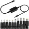 Rierousy PD zu DC Adapter Kabel, Typec-Stecker Auf Dc5521-Stecker, Einstellbare Tastenspannung 5 V/9 V12 V/15 V/20 V mit 10 Multifunktionalen Adaptersteckern Geeignet für Modem-Router, Laptops, Etc