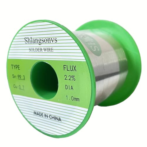 Alambre de soldadura sin plomo Sn99.3 Cu0.7, núcleo de colofonia, alambre de soldadura sin plomo, alambre de estaño, soldadura electrónica, soldadura eléctrica para reparación electrónica (1.0 mm, 200