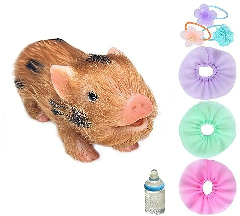 Abenduot Muñecas Cerdo 5 Pulgadas Realista Suave Mini Cerdito Silicona Blanda Cuerpo Entero Simulación Accesorios De Juguete De Animales para Niños