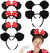 Maus Ohren Haarreifen, 6 Stück Cartoon Stirnband, Mouse Ears Headband, Haarschmuck Kinder für Geburtstag Party, Weihnachtsfeier, Fasching, Halloween
