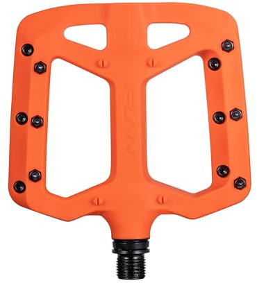 Funn Taipan Fahrradpedale aus glasfaserverstärktem Thermoplast mit 9/16-Zoll CrMo-Achsen und schienbeinfreundlichen Pins für MTB/BMX/Urban/Gravel Riding (Orange)