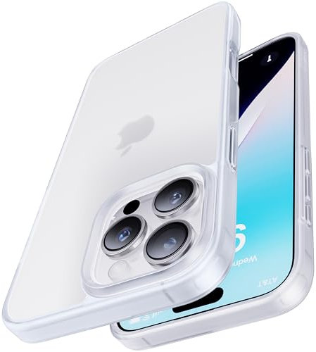 CASEKOO Matt Power für iPhone 16 Pro Hülle [TOP Militärschutz] Stoßfeste Kratzfeste Schutzhülle (Anti-Fingerabdruck) Dünne Griffige Mattierte Handyhülle iPhone 16 Pro Case Slim, White Clear