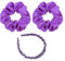 2 Elastici Per Capelli Per Ragazze, 1 Fascia Per Capelli, Elastici Per Capelli Elastici, Elastici Per Capelli In Tinta Unita Per Ragazze, Accessori Viola Per Donne, Elastici Per Capelli