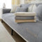FASCINATDECO Couch Überzug, Sofa Überzug 1/2/3/4 Sitzer Sofabezug Ecksofa L Form, Sofaschoner rutschfest, Samt Sofa Sitzkissenbezug, Waschbar Couchbezug (Grau,70x70cm)