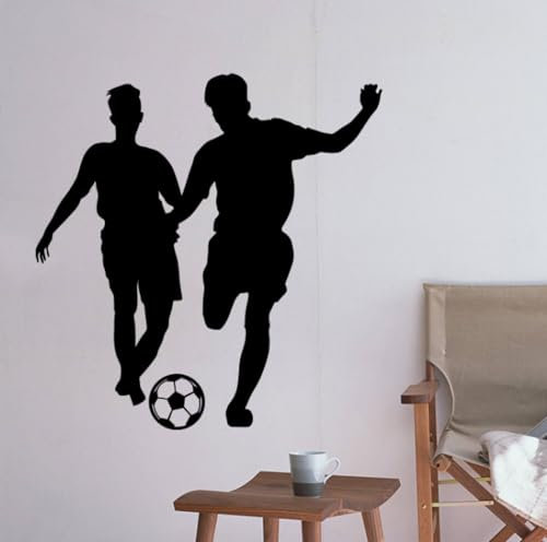 2 Stück Fußball Persönlichkeit Schlafzimmer Charakter Kicken Fußball Dekorative Malerei Pvc Abnehmbarer Wandaufkleber 56 * 58cm