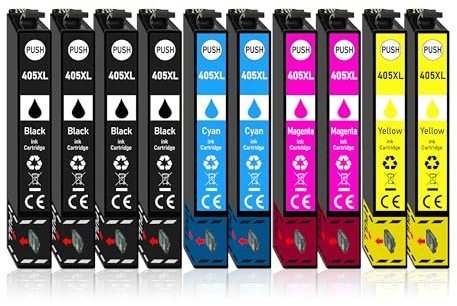 10er Set kompatibel für Epson Nr. 405XL Patronen Workforce WF-7310 WF-7830 WF-7835 WF-7840 WF-7835 Workforce Pro WF-3820 WF-3825 WF-4820 WF-4825 WF-4830