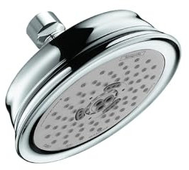 Shower Head 100 klassischer 5-Zoll-Duschkopf, Klassische 3 – volle, pulsierende Massage, intensiver Turbo, einfache Reinigung mit in Chrom, 04070000, klein Shower