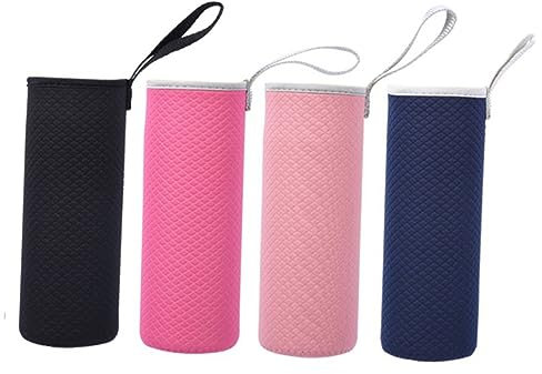 BESPORTBLE 4 Piezas juego de tazas termo botella de agua caliente boquillas bolsa botella termica cubierta de neopreno para botella funda térmica para botella portavasos de vidrio de 550ml