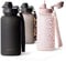 MAMEIDO Gourde 1l avec Paille & Marqueur de Temps de Motivation, Gourde Sport avec Dragonne, Gourde Enfant étanche, Bouteille d'eau sans BPA, Water Bottle (Rich Black, 1000ml)