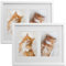 bomoe 2x Bilderrahmen Collage für 2 Fotos 9x13 cm – Fotorahmen Collage aus Holz, Kunststoffglas, Metall-Aufhängung & Passepartout Multirahmen für Bilderrahmen Set – Bilderrahmen 9x13 Weiß Galeria