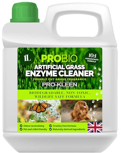 Pro-Kleen ProBio Artificial Grass Cleaner Probiotic Based Deodoriser Odour Eliminator 1L Non-Toxic Cruelty-free Child Pet Friendly. Fresh Cut Grass fragrance. Naturally derived Probiotic Cleaning