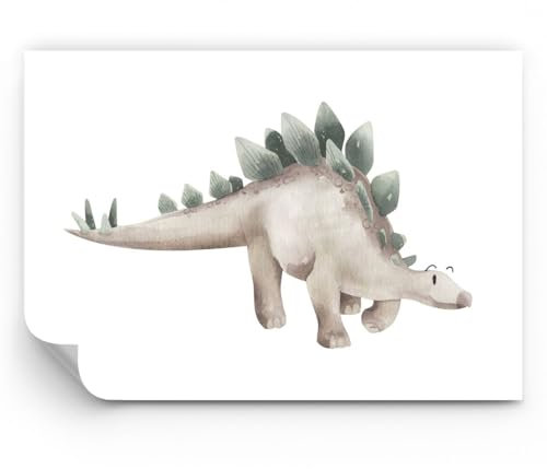 ARTTOR Papel pintado de vinilo tejido no tejido Premium Sand - Dinosaurio Para Niños Estegosaurio - 250x175 cm - Fotomurales Decorativos fotográfico Dormitorio Para la sala - WF2AA250x175-5575