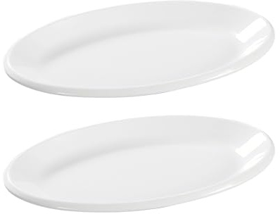 Wuqoioo White Serving Platters, 2 Pack Porcelain Serving Dishes Dinner Platters Porcelain Platter, Large Oval Serving Trays For Appetizers, Dessert, Meat, Sushi, Fish, Party, 16