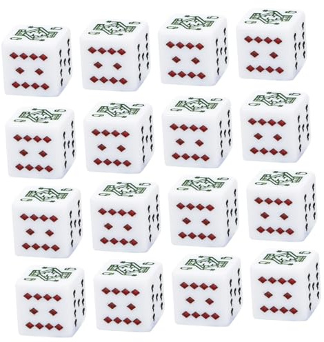 Kisangel 16stücke Acryl Pokerwürfel Craps Spielwürfel Für Party Spiele Requisiten Geburtstagspartyspiele Tragbar Würfel Lügnerwürfel Prop Lustige Spielwürfel