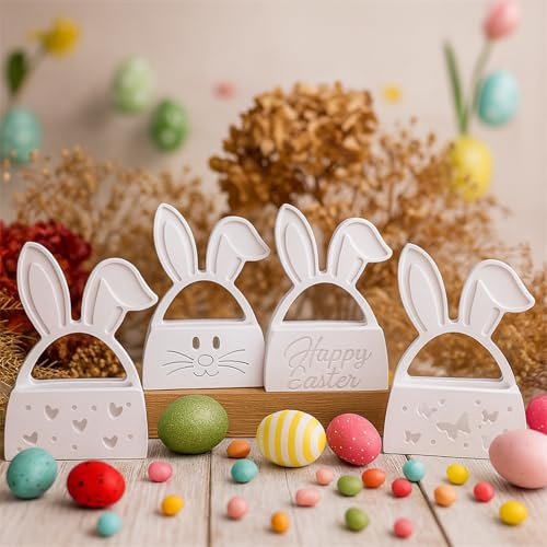 Silikonformen Gießformen Ostern, 4 Stück Silikonform Ostern Anhänger Silikonform Hase Gips Zum Gießen Ostern Silikon form Frühling Giessformen Silikon Ostern für Geldgeschenke (C)