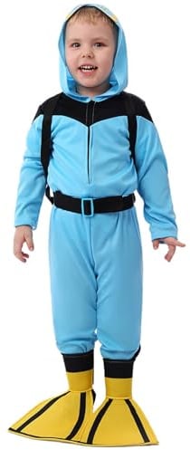 Modaworld Costume d'Halloween pour garçon - Costume de plongeur - Tenue de jeu - Combinaison pour enfants - Costume de cosplay