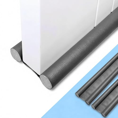 Vexnaro Burlete Puerta Entrada 96 cm, Burlete Bajo Puerta Doble Aislante Térmico y Acústico, Protector contra Frío, Ruido, Polvo e Insectos, Impermeable para Puertas Exteriores (Gris)