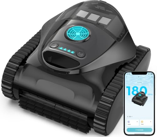 BRINBO C1 Robot Piscine Fond et Parois (2026 Nouv) | Double filtration, 180 min, 7 modes, App, max 150 m², facile à sortir de l'eau, pour eau douce et salée
