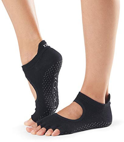 Toesox Yoga-Socken, Unisex Erwachsene, Halbzehensocken S Schwarz
