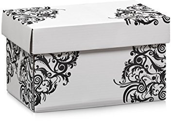 Zeller Aufbewahrungsbox, Pappe, weiß floral, vers. Größen 15,5 x 23,5 x 13,5 cm
