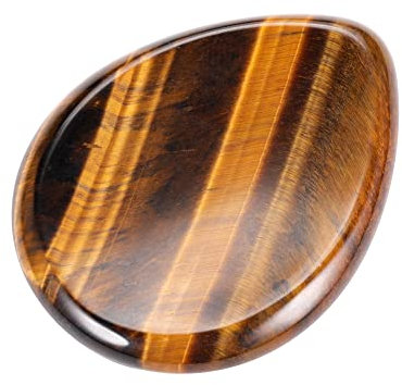 CrystalTears Natur Edelstein Tropfen Konkav Handschmeichler Trommelstein Worry Stone Reiki Healing Stein Deko (Tigerauge)